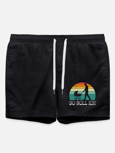 Soon dad SO I ROLL MERRILY - Swim Trunks - black