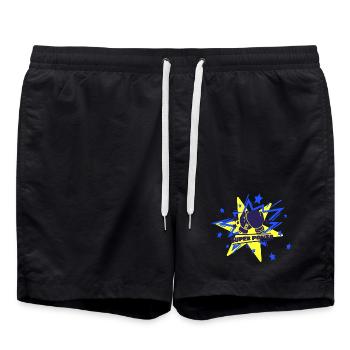 Super Power - Kämpfer Kämpferin - Du schaffst das - Badeshorts - Schwarz - Vorne - AI Model Male 185 light (185cm)