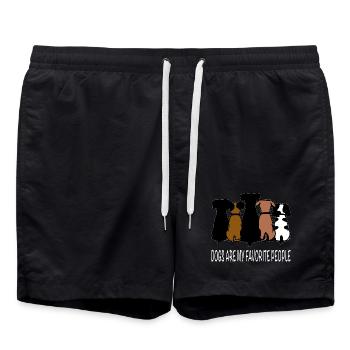 Hunde sind meine Lieblingsmenschen - Badeshorts - Schwarz - Vorne - AI Model Male 185 light (185cm)