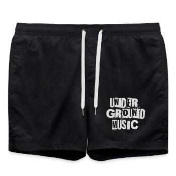 Underground Music Bold Graphic - Swim Trunks - black - Front - AI Model Male 185 light (185cm)