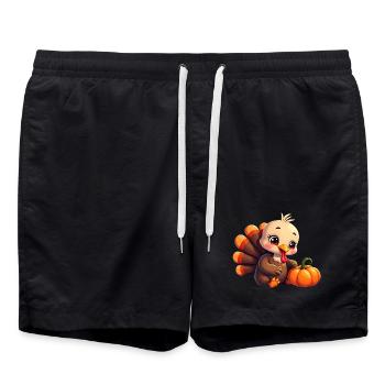 Bébé dinde de Thanksgiving - Short de bain - noir - Devant - AI Model Male 185 light (185cm)