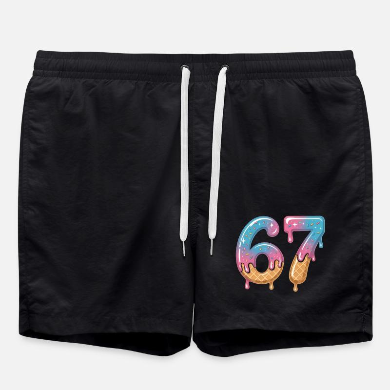 67 Eiscreme Tropfen - Badeshorts - Schwarz