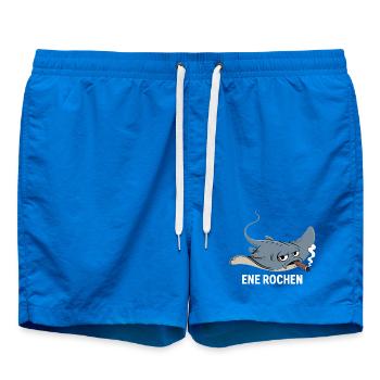 Ene Rochen Raucher Spruch Zigarette Kippe Rauchen - Badeshorts - Cobalt blue - Vorne