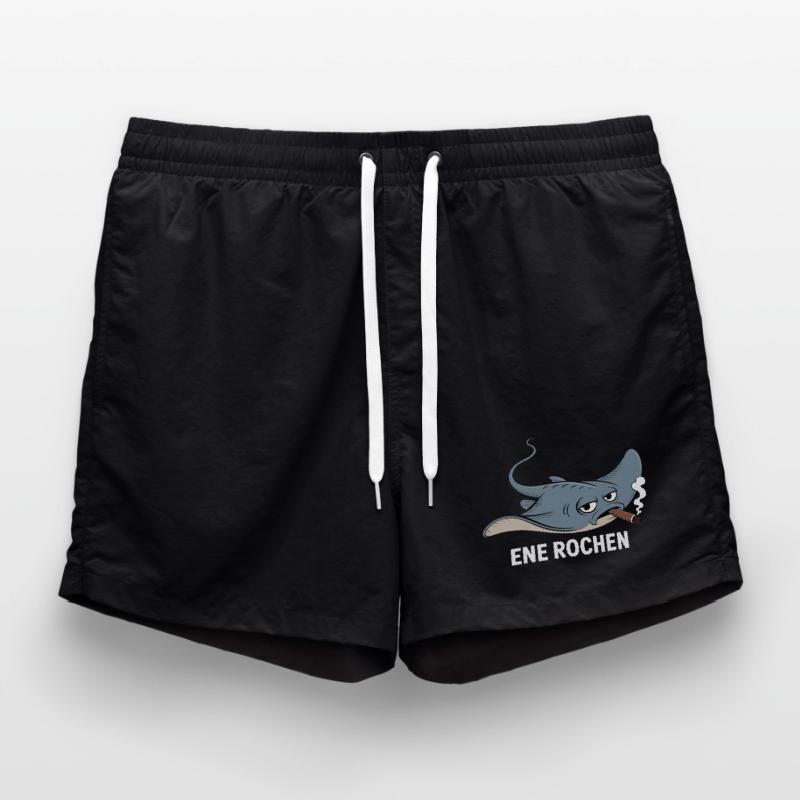 Ene Rochen Raucher Spruch Zigarette Kippe Rauchen Badeshorts