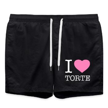 J’adore le gâteau - Short de bain - noir - Devant - AI Model Male 185 light (185cm)
