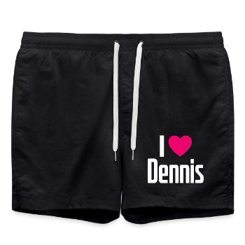 J’aime Dennis Pink Heart J’aime Dennis - Short de bain - noir - Devant - AI Model Male 185 light (185cm)