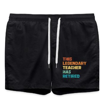 Legendary Lehrer Retirement - Badeshorts - Schwarz - Vorne - AI Model Male 185 light (185cm)