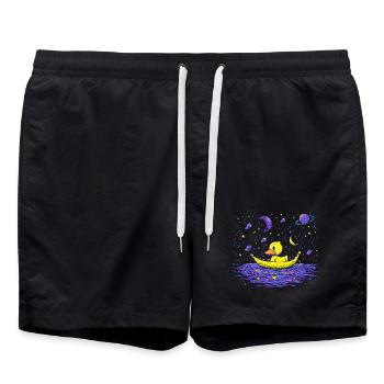 Canard cosmos sur la mer la nuit - Short de bain - noir - Devant - AI Model Male 185 light (185cm)