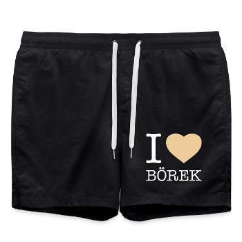 I love Börek - Swim Trunks - black - Front - AI Model Male 185 light (185cm)