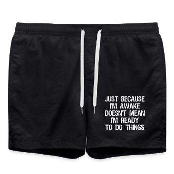 Juste parce que je suis réveillé drôle - Short de bain - noir - Devant - AI Model Male 185 light (185cm)