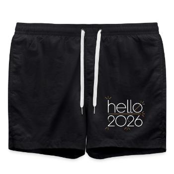 Bonjour art au néon 2026 - Short de bain - noir - Devant - AI Model Male 185 light (185cm)