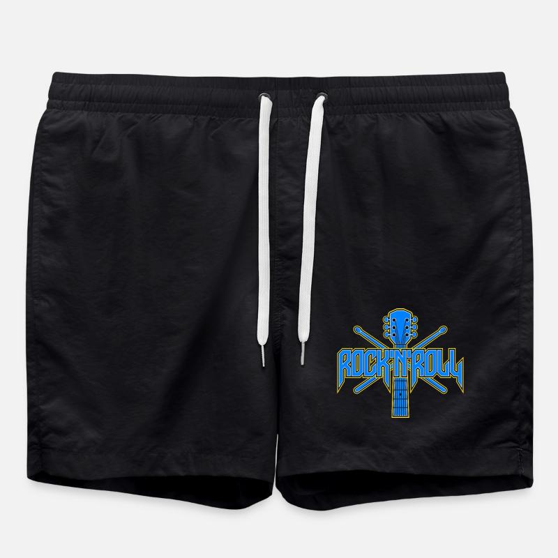 Rock & Roll Gitarrenemblem - Badeshorts - Schwarz