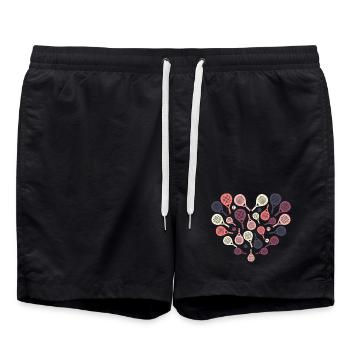 Padel Racket Heart  – Sport & Herz - Badeshorts - Schwarz - Vorne - AI Model Male 185 light (185cm)