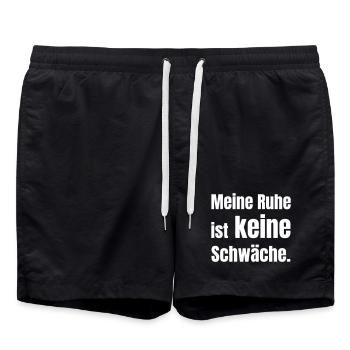 My calm is not a weakness. - Swim Trunks - black - Front - AI Model Male 185 light (185cm)