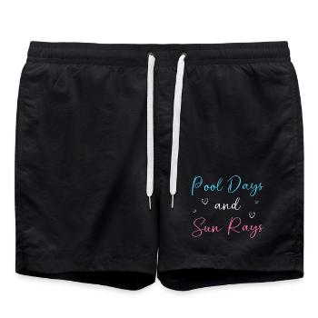 Fête à la piscine - Short de bain - noir - Devant - AI Model Male 185 light (185cm)