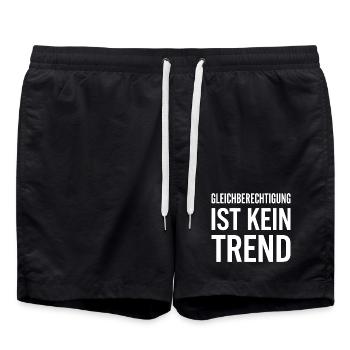 Equality is not a trend statement - Swim Trunks - black - Front - AI Model Male 185 light (185cm)