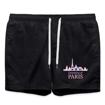 Paris Traumsilhouette - Badeshorts - Schwarz - Vorne - AI Model Male 185 light (185cm)