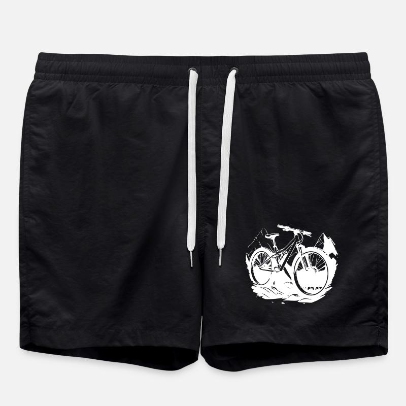 Mountain Bike Graphics - Swim Trunks - black