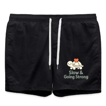 Identité parentale douce, lente - Short de bain - noir - Devant - AI Model Male 185 light (185cm)