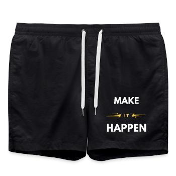 Mach es möglich – minimales motivierendes Zitat - Badeshorts - Schwarz - Vorne - AI Model Male 185 light (185cm)