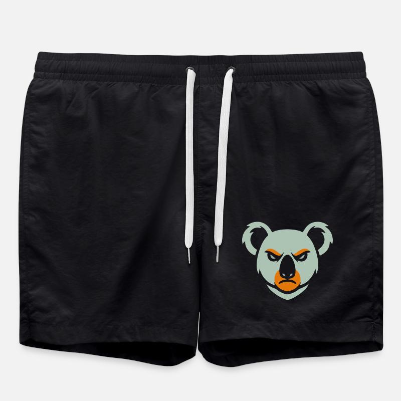 Wütender Koala Blick - Badeshorts - Schwarz