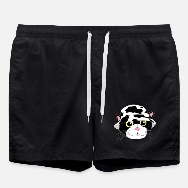 The kitten and its hat - Swim Trunks - black