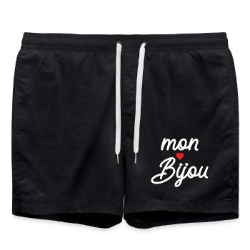 My Jewel Heart Script - Swim Trunks - black - Front - AI Model Male 185 light (185cm)