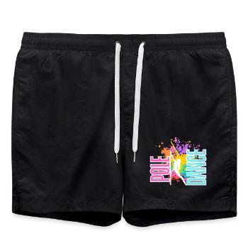 Pole Dance Splash Neon Farben - Badeshorts - Schwarz - Vorne - AI Model Male 185 light (185cm)