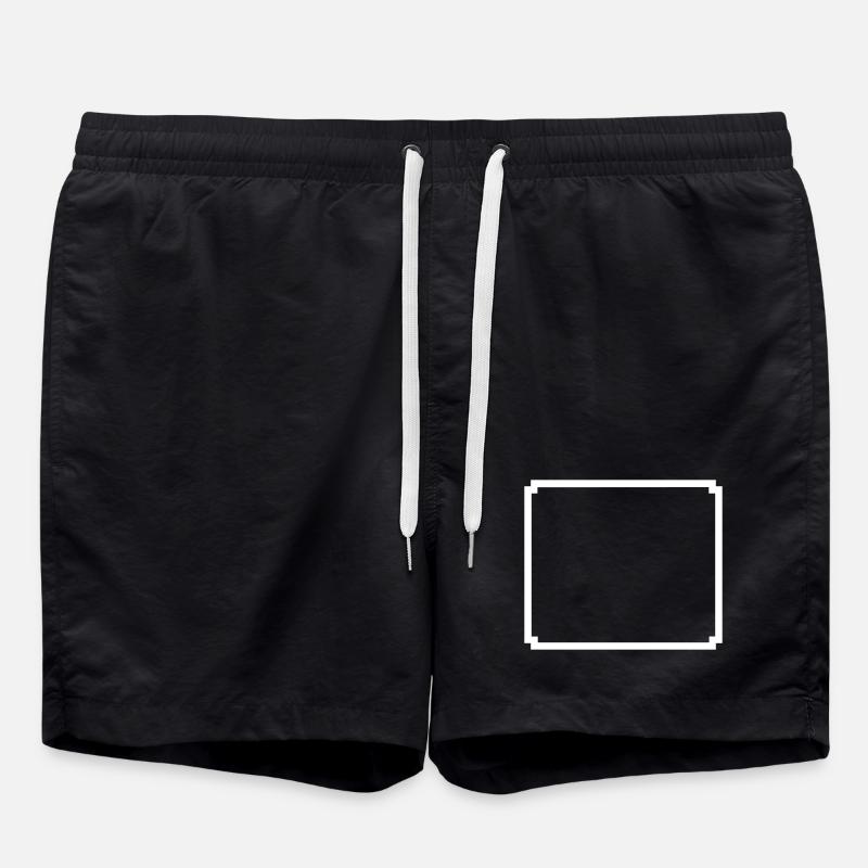 Pixel Rahmen 8-Bit Textfeld - Badeshorts - Schwarz