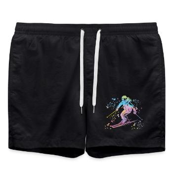 Alpine skiing Winter sports Nordic skiing - Swim Trunks - black - Front - AI Model Male 185 light (185cm)