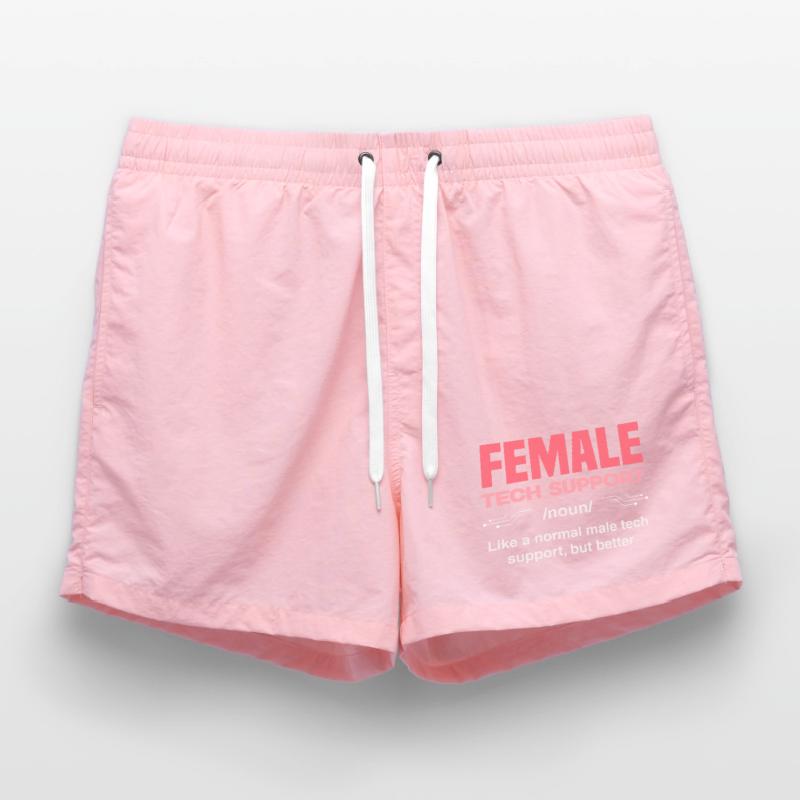Tech Support Woman Definition IT Admin Computer Swim Trunks