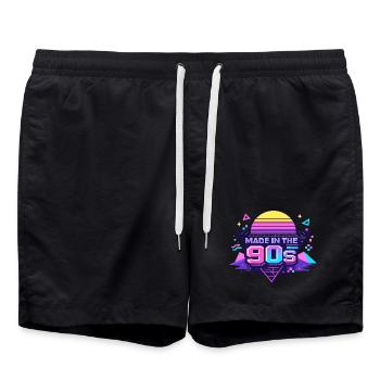 Made in the 90s Retro Neon - Badeshorts - Schwarz - Vorne - AI Model Male 185 light (185cm)