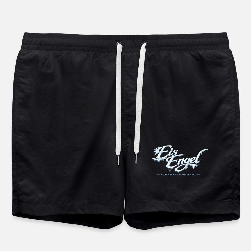 Eisengel: Kalter Blick, Warmes Herz - Badeshorts - Schwarz
