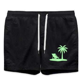 Vector de plage de chaises longues en palmier - Short de bain - noir - Devant - AI Model Male 185 light (185cm)