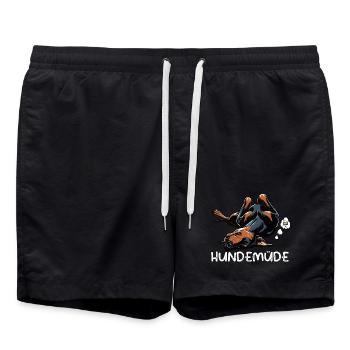 Hundemüde Dobermann Dobermannbesitzer Dobermänner - Badeshorts - Schwarz - Vorne - AI Model Male 185 light (185cm)