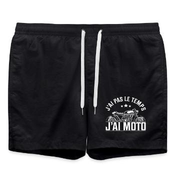 J’ai pas le temps j’ai moto humour bikers - Short de bain - noir - Devant - AI Model Male 185 light (185cm)