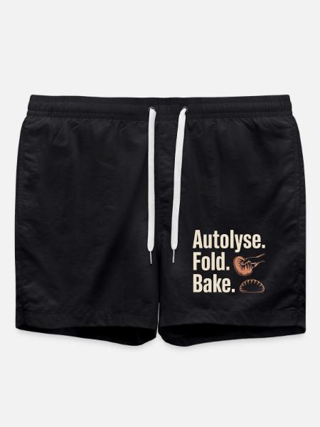 Autolyse Fold Bake Bread Art - Swim Trunks - black