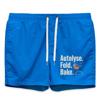 Autolyse Fold Bake Bread Art - Swim Trunks - cobalt blue - Front