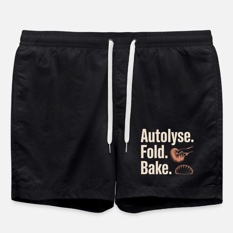 Autolyse Fold Bake Bread Art - Swim Trunks - black