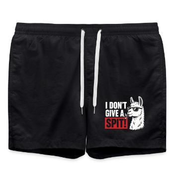 I Don't Give A Spit Lama Saying Shirt - Swim Trunks - black - Front - AI Model Male 185 light (185cm)