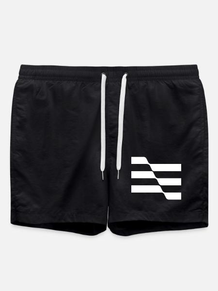 Geometric Stripes design - Swim Trunks - black