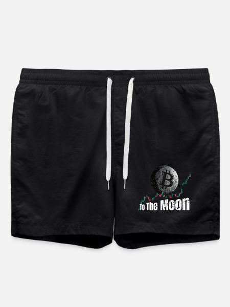 Bitcoin to the Moon - Swim Trunks - black