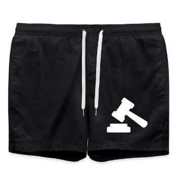 Jura Rechtsanwalt  Waage Jurist Gericht Gesetz - Badeshorts - Schwarz - Vorne - AI Model Male 185 light (185cm)