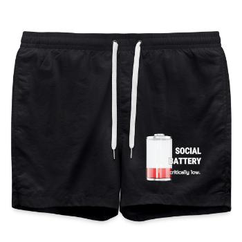 Batterie sociale – Critiquement faible - Short de bain - noir - Devant - AI Model Male 185 light (185cm)