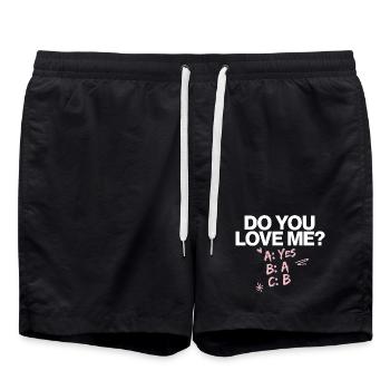 Do You Love Me Relationship Love Couple Love Marriage Couple - Swim Trunks - black - Front - AI Model Male 185 light (185cm)
