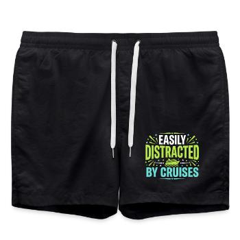 Kreuzfahrt-oma, Oma An Deck, - Badeshorts - Schwarz - Vorne - AI Model Male 185 light (185cm)
