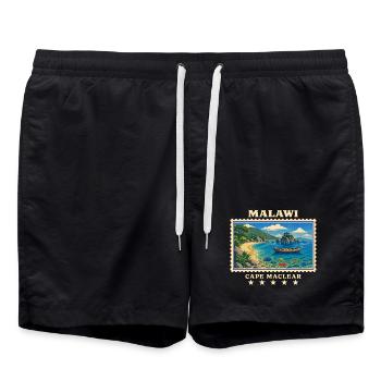Malawi Cape Maclear Vintage Reisemarke - Badeshorts - Schwarz - Vorne - AI Model Male 185 light (185cm)