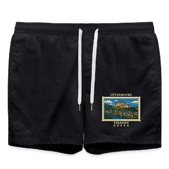 Luxemburg Vianden Vintage Reisemarke - Badeshorts - Schwarz - Vorne - AI Model Male 185 light (185cm)
