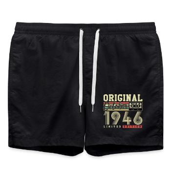 Original octobre 1946 – 80e anniversaire Rétro - Short de bain - noir - Devant - AI Model Male 185 light (185cm)