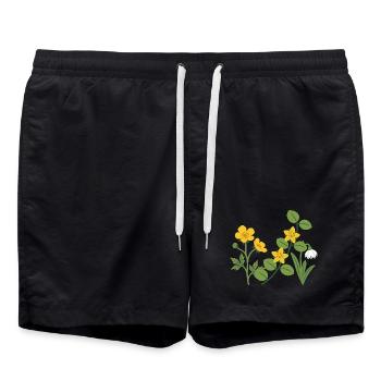 Naturfreunde · Blumen - Badeshorts - Schwarz - Vorne - AI Model Male 185 light (185cm)